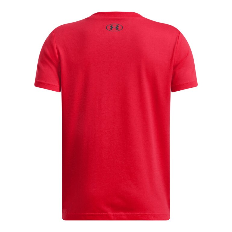Chłopięcy t-shirt z nadrukiem Under Armour UA B Hoops Next SS - czerwony